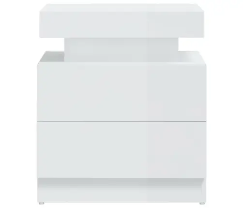 Naktsgaldiņš, Spīdīgi Balts, 45X35X52 Cm, Inženierijas Koks Vidaxl