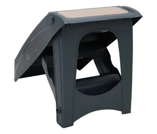 4 Pakāpienu Suņu Kāpnes, Saliekamas, Tumši Pelēkas Vidaxl