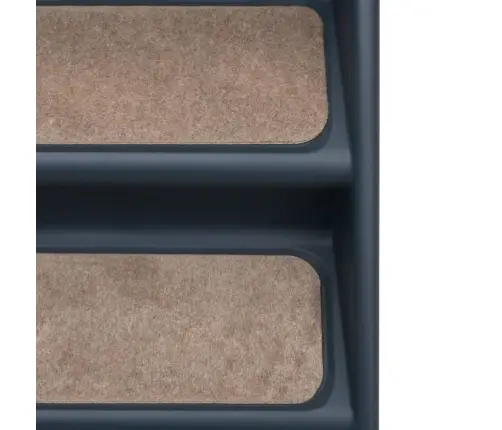 4 Pakāpienu Suņu Kāpnes, Saliekamas, Tumši Pelēkas Vidaxl