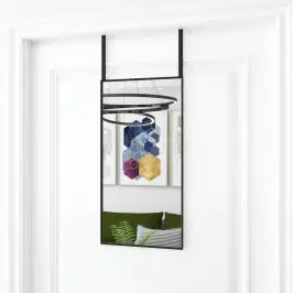 Durvju Spogulis, Melns, 30X60 Cm, Stikls Un Alumīnijs Vidaxl