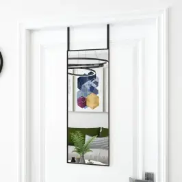 Uksepeegel, Must, 30 X 80 cm Klaas Ja Alumiinium