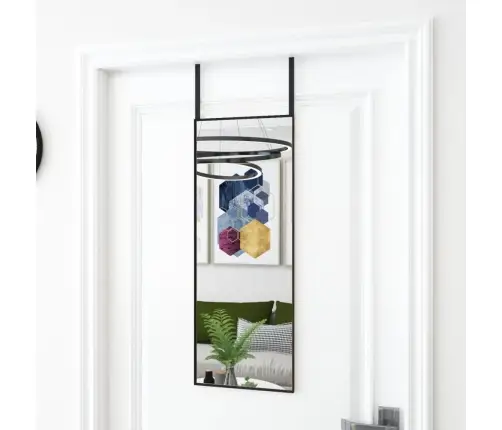Uksepeegel, Must, 30 X 80 cm Klaas Ja Alumiinium