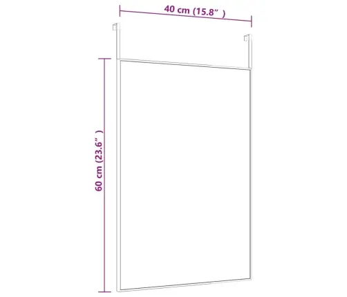 Veidrodis Ant Durų, Juodas, 40X60cm Stiklas Ir Aliuminis