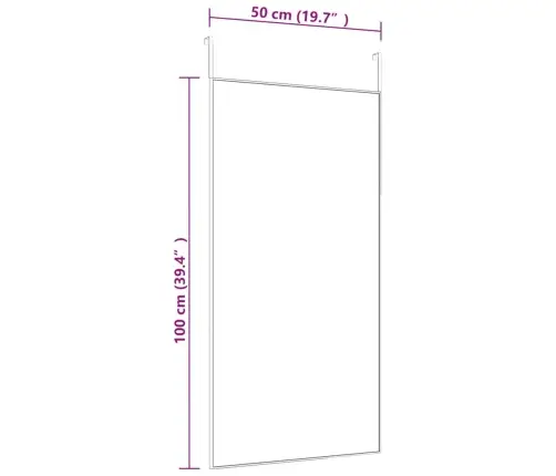 Uksepeegel, Must, 50 X 100 cm Klaas Ja Alumiinium