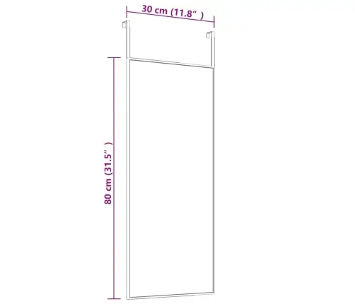 Durvju Spogulis, Zelta Krāsa, 30X80 Cm, Stikls Un Alumīnijs Vidaxl Durvju Spogulis, Zelta Krāsa, 30X80 Cm, Stikls Un Alumīnijs Vidaxl