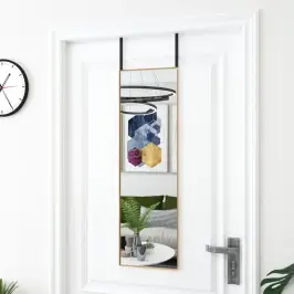 Durvju Spogulis, Zelta Krāsa, 30X100 Cm, Stikls Un Alumīnijs Vidaxl
