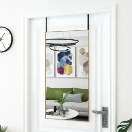 Durvju Spogulis, Zelta Krāsa, 50X100 Cm, Stikls Un Alumīnijs Vidaxl