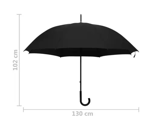 Lietussargs, Melns, 130 Cm Vidaxl