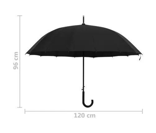 Automaatne Vihmavari, Must, 120 Cm