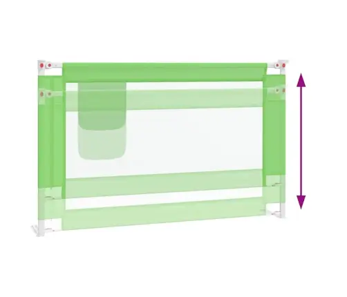 Bērnu Gultas Aizsargbarjera, Zaļa, 120X25 Cm, Audums Vidaxl