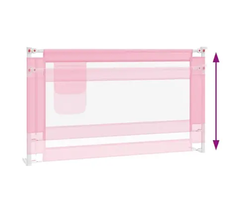 Apsauginis Turėklas Vaiko Lovai, Rožinis, 140X25cm Audinys