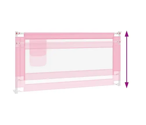 Apsauginis Turėklas Vaiko Lovai, Rožinis, 180X25cm Audinys