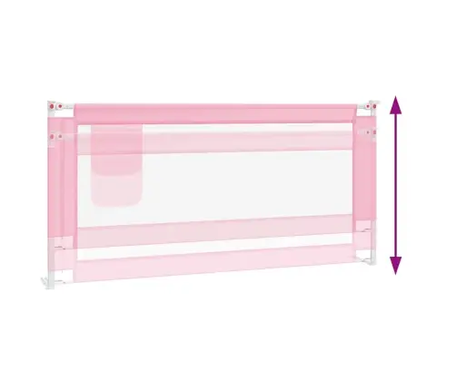 Bērnu Gultas Aizsargbarjera, Rozā, 190X25 Cm, Audums Vidaxl