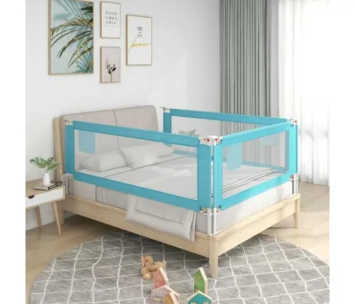 Bērnu Gultas Aizsargbarjera, Zila, 140X25 Cm, Audums Vidaxl