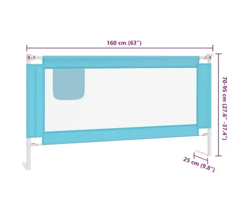 Bērnu Gultas Aizsargbarjera, Zila, 160X25 Cm, Audums Vidaxl