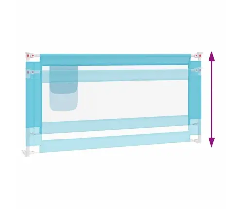 Apsauginis Turėklas Vaiko Lovai, Mėlynas, 180X25cm Audinys