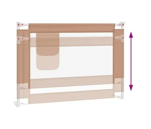 Bērnu Gultas Aizsargbarjera, Pelēkbrūna, 90X25 Cm, Audums Vidaxl