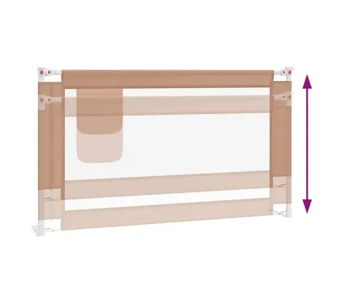 Bērnu Gultas Aizsargbarjera, Pelēkbrūna, 140X25 Cm, Audums Vidaxl