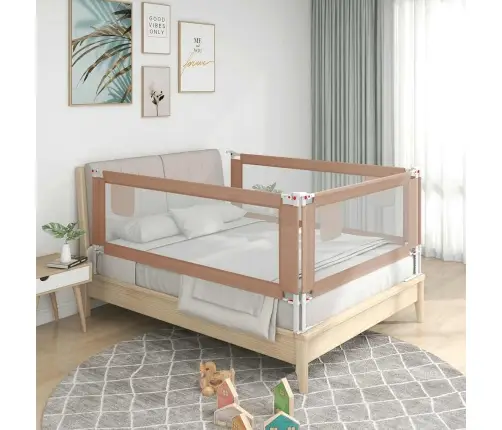 Bērnu Gultas Aizsargbarjera, Pelēkbrūna, 140X25 Cm, Audums Vidaxl