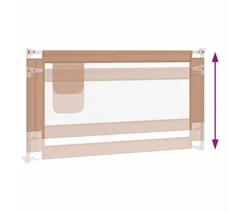 Bērnu Gultas Aizsargbarjera, Pelēkbrūna, 150X25 Cm, Audums Vidaxl