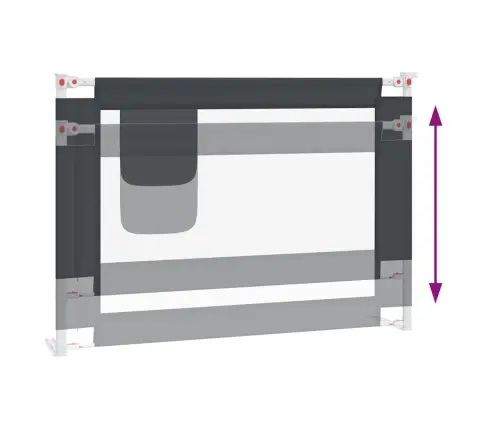 Bērnu Gultas Aizsargbarjera, Tumši Pelēka, 90X25 Cm, Audums Vidaxl