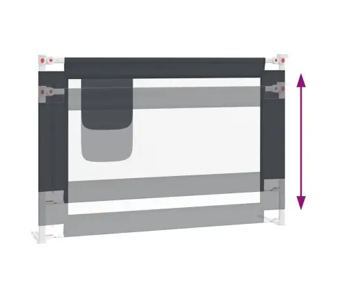 Apsauginis Turėklas Vaiko Lovai, Pilkas, 100X25cm Audinys