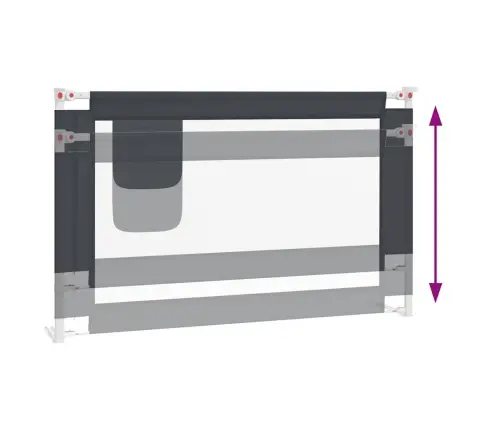 Bērnu Gultas Aizsargbarjera, Tumši Pelēka, 120X25 Cm, Audums Vidaxl