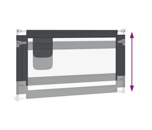 Voodipiire Väikelapse Voodile, Tumehall, 140 X 25 cm Kangas