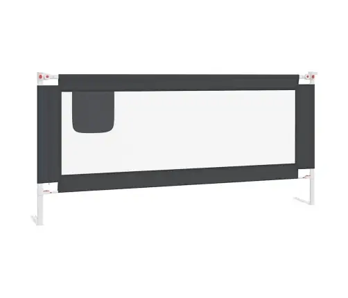 Bērnu Gultas Aizsargbarjera, Tumši Pelēka, 200X25 Cm, Audums Vidaxl