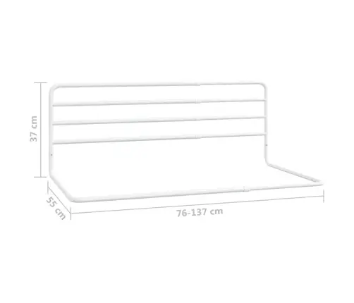 Voodipiire Väikelapse Voodile, Valge, (76-137)X55 cm Raud