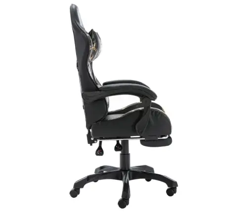 Biroja Krēsls Ar Kāju Balstu, Melns, Kamuflāžas, Mākslīgā Āda Vidaxl