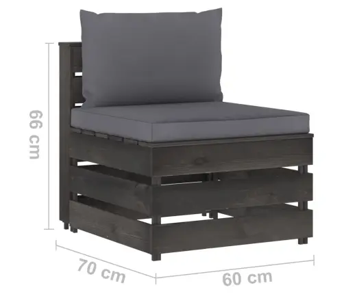 Keskmine Diivan Istmepatjadega, Hall, Immutatud Puit