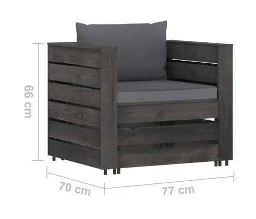 2-Daļīgs Dārza Atpūtas Mēbeļu Komplekts Ar Matračiem, Koks Vidaxl