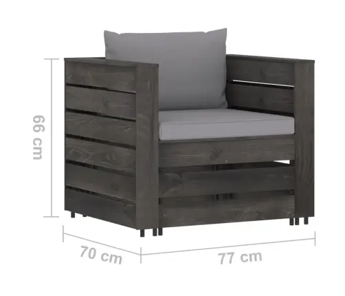 2-Daļīgs Dārza Atpūtas Mēbeļu Komplekts Ar Matračiem, Koks Vidaxl