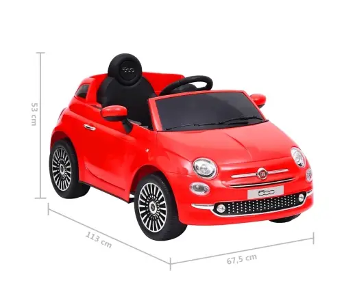 Elektriska Bērnu Automašīna Fiat 500, Sarkana Vidaxl