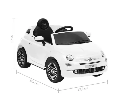 Elektriska Bērnu Automašīna Fiat 500, Balta Vidaxl