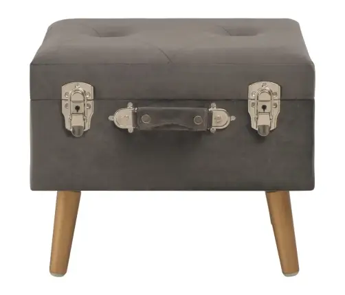 Daiktadėžė-Taburetė, Pilkos Spalvos, 40cm Aksomas