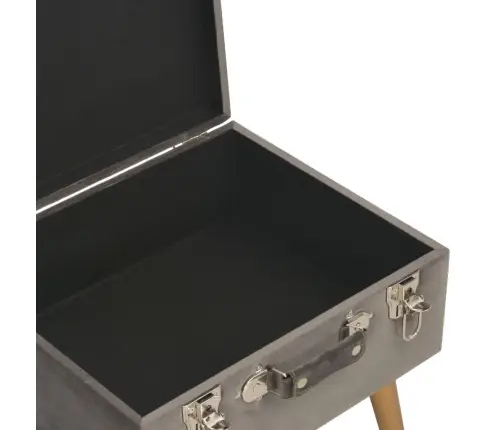 Daiktadėžė-Taburetė, Pilkos Spalvos, 40cm Aksomas