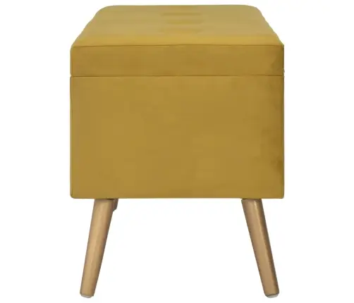 Taburetės Daiktadėžės, 3Vnt., Garstyčių Geltonos, Aksomas