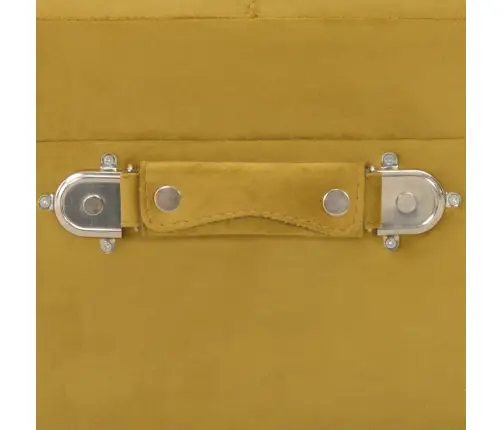 Taburetės Daiktadėžės, 3Vnt., Garstyčių Geltonos, Aksomas