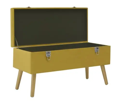 Sols Ar Kasti, 80 Cm, Sinepju Dzeltens Samts Vidaxl