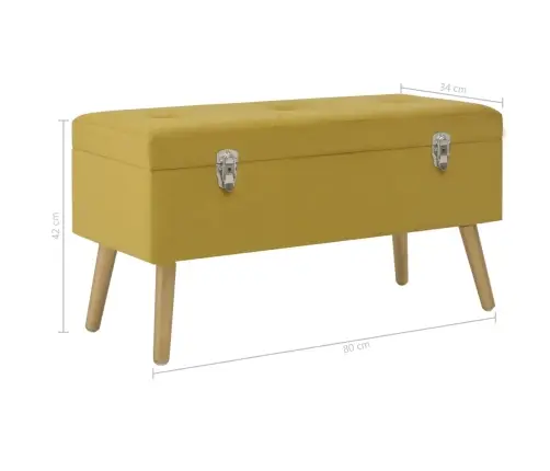 Sols Ar Kasti, 80 Cm, Sinepju Dzeltens Samts Vidaxl