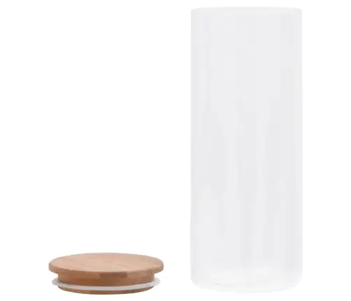 Uzglabāšanas Burkas Ar Bambusa Vāku, 6 Gab., 1000 Ml Vidaxl