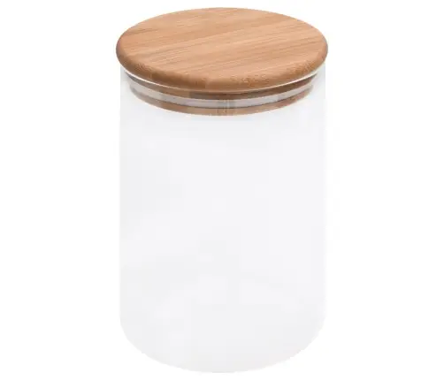 Uzglabāšanas Burkas Ar Bambusa Vāku, 4 Gab., 800 Ml Vidaxl