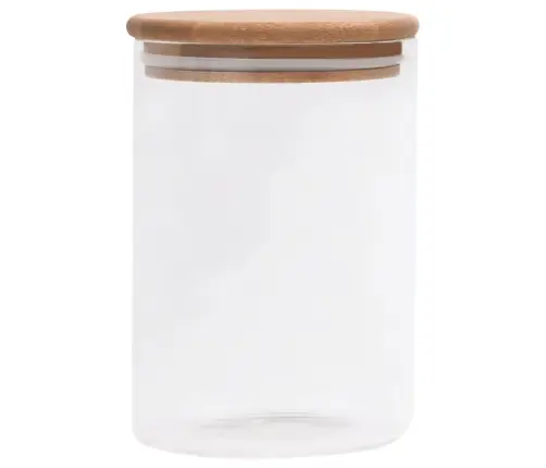 Uzglabāšanas Burkas Ar Bambusa Vāku, 4 Gab., 800 Ml Vidaxl