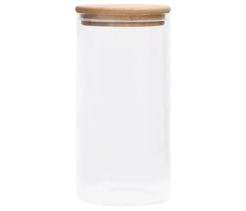 Uzglabāšanas Burkas Ar Bambusa Vāku, 4 Gab., 1200 Ml Vidaxl