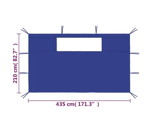 Dārza Nojumes Sānu Sienas Ar Logiem, 2 Gab., Zilas Vidaxl