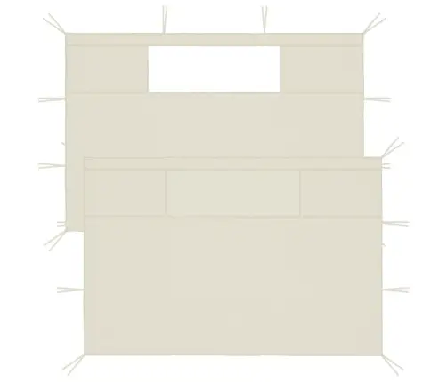 Šoninės Pavėsinės Sienos Su Langais, 2Vnt., Kreminės (315314)