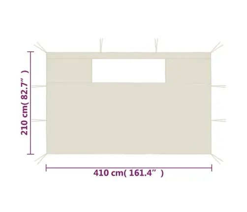 Šoninės Pavėsinės Sienos Su Langais, 2Vnt., Kreminės (315314)