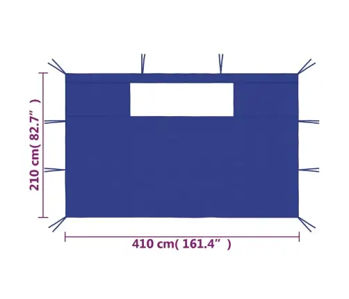 Dārza Nojumes Sānu Sienas Ar Logiem, 2 Gab., Zilas Vidaxl